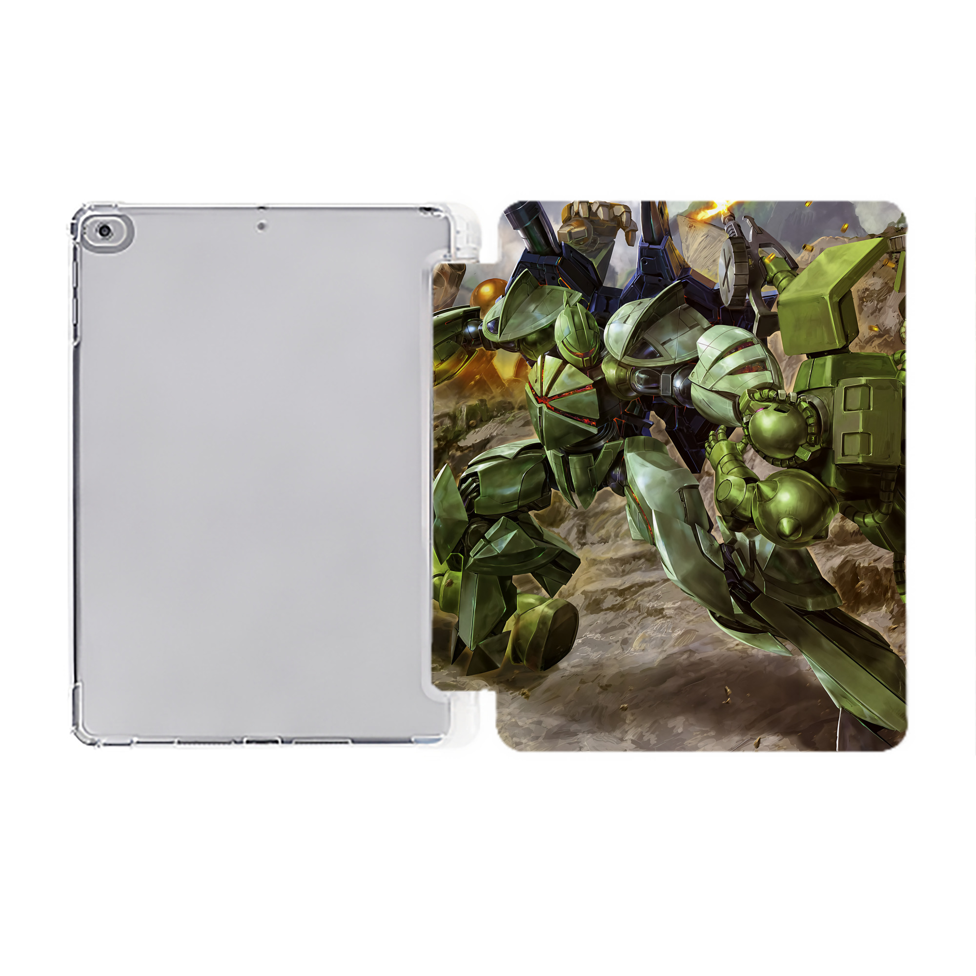 （画像用） 機動戦士ガンダム Mobile Suit Gundam IPad ケース ペン収納付き 三つ折りスタンド PUレザー×シリコン 対応機種9.5/10.5/10.9インチ